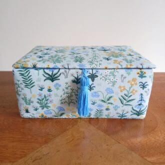 Blue floral trinket box