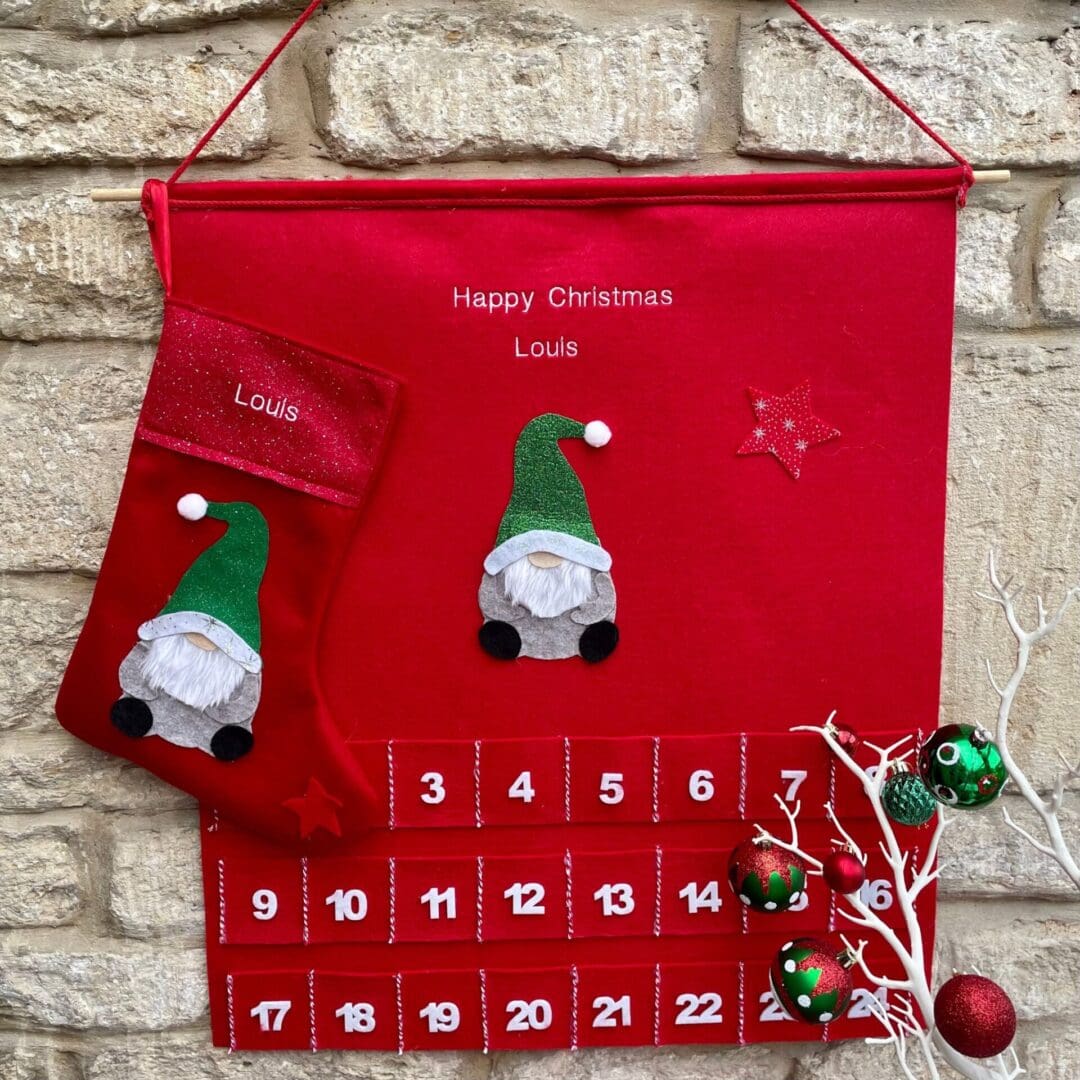 Christmas Boy Gonk matching advent calendar and stocking