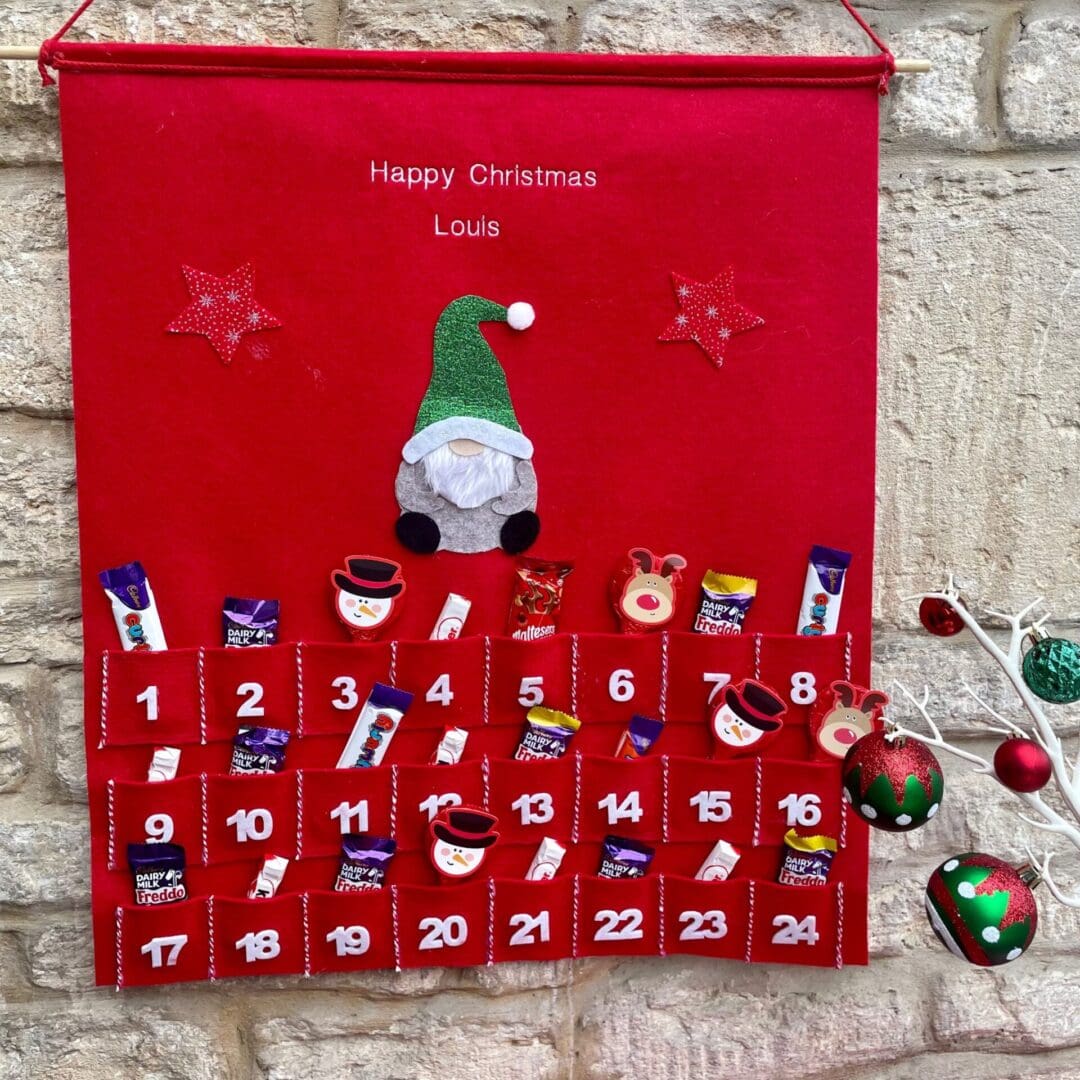 Christmas Girl Gonk matching advent calendar and stocking