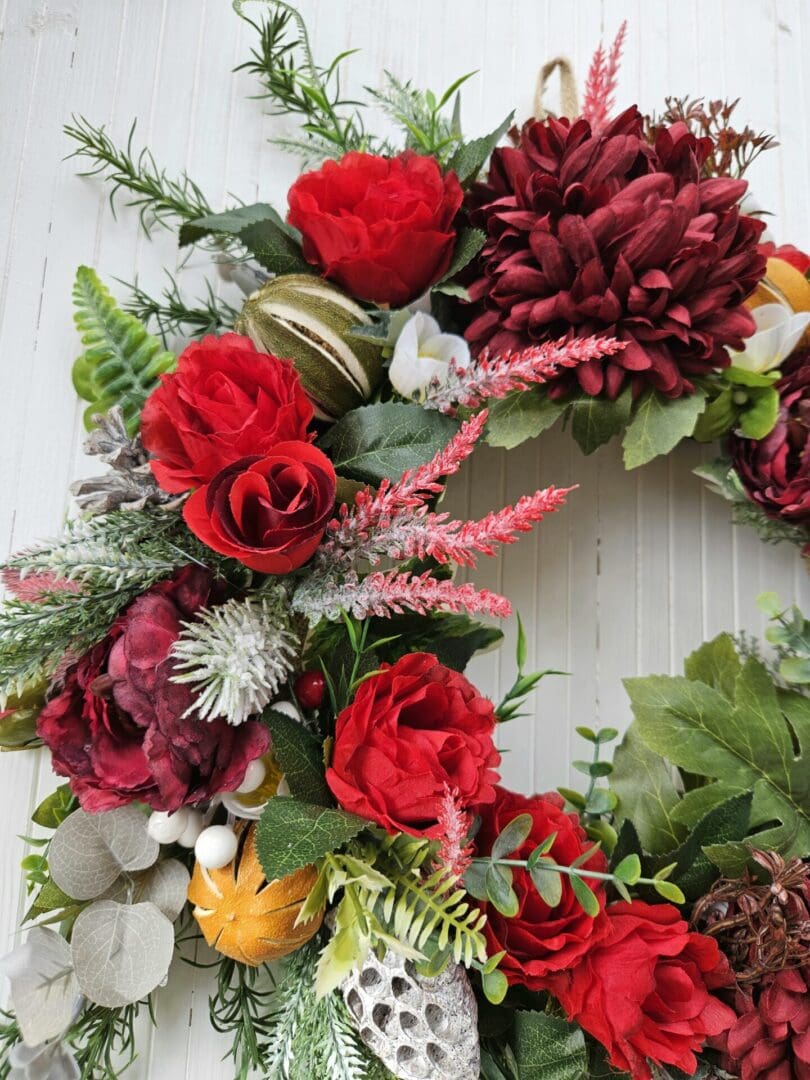 Floral Christmas wreath