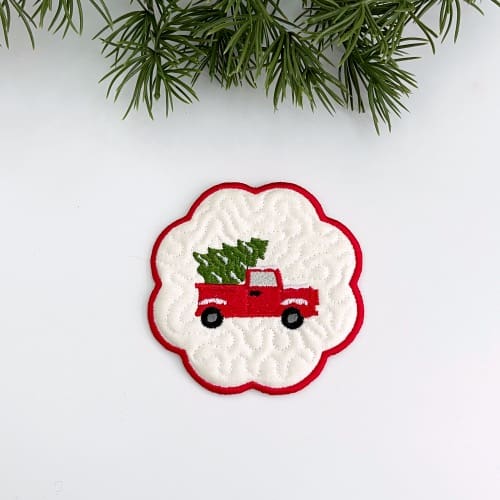 Christmas Quilted Coasters Trucker