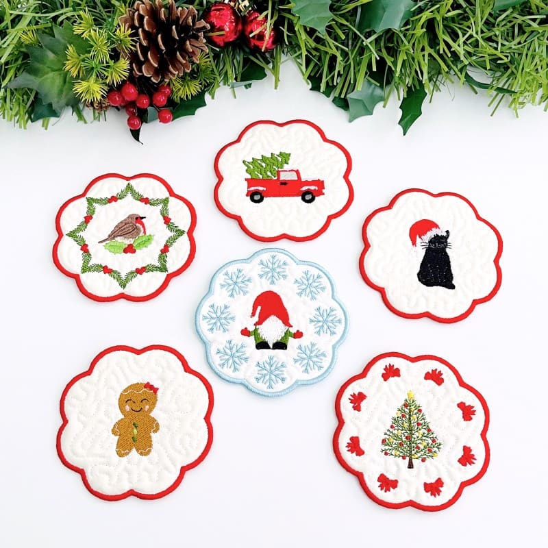 Christmas Cotton Quilted Coasters