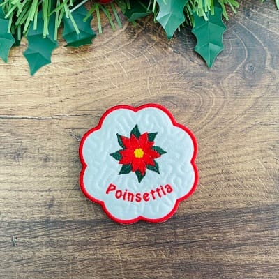 Christma Poinsettia Quilted Coasters