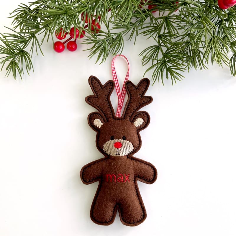 Christmas Reindeer Personalised Hanging Decoration