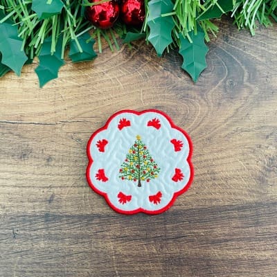 Christmas Tree Quilted Coasters