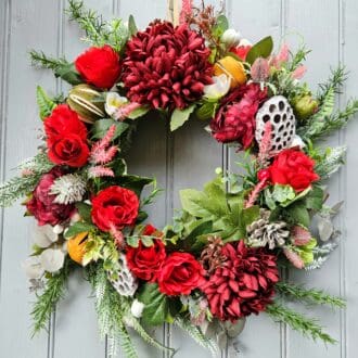 Christmas rose wreath