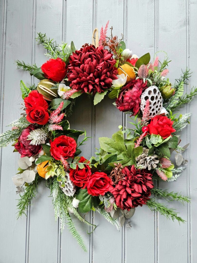 Christmas rose wreath