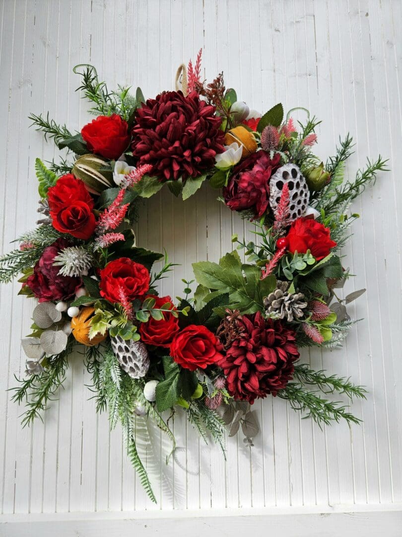 Christmas rose wreath