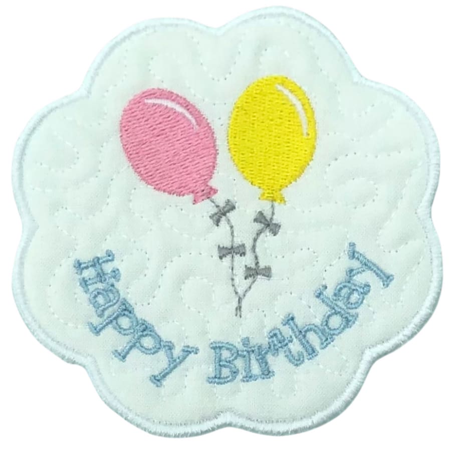 Cotton Quilted Coaster Ballons Happy Birthday