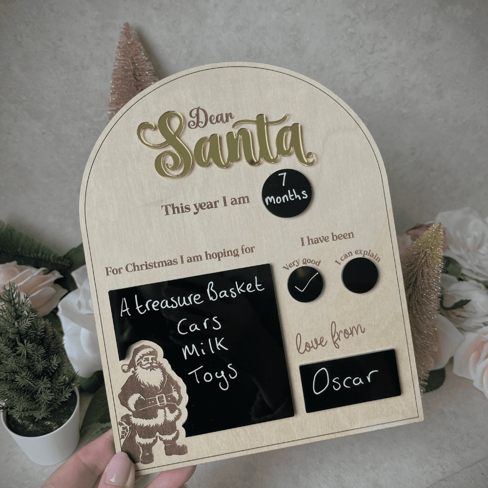 dear Santa letter board for Christmas photos