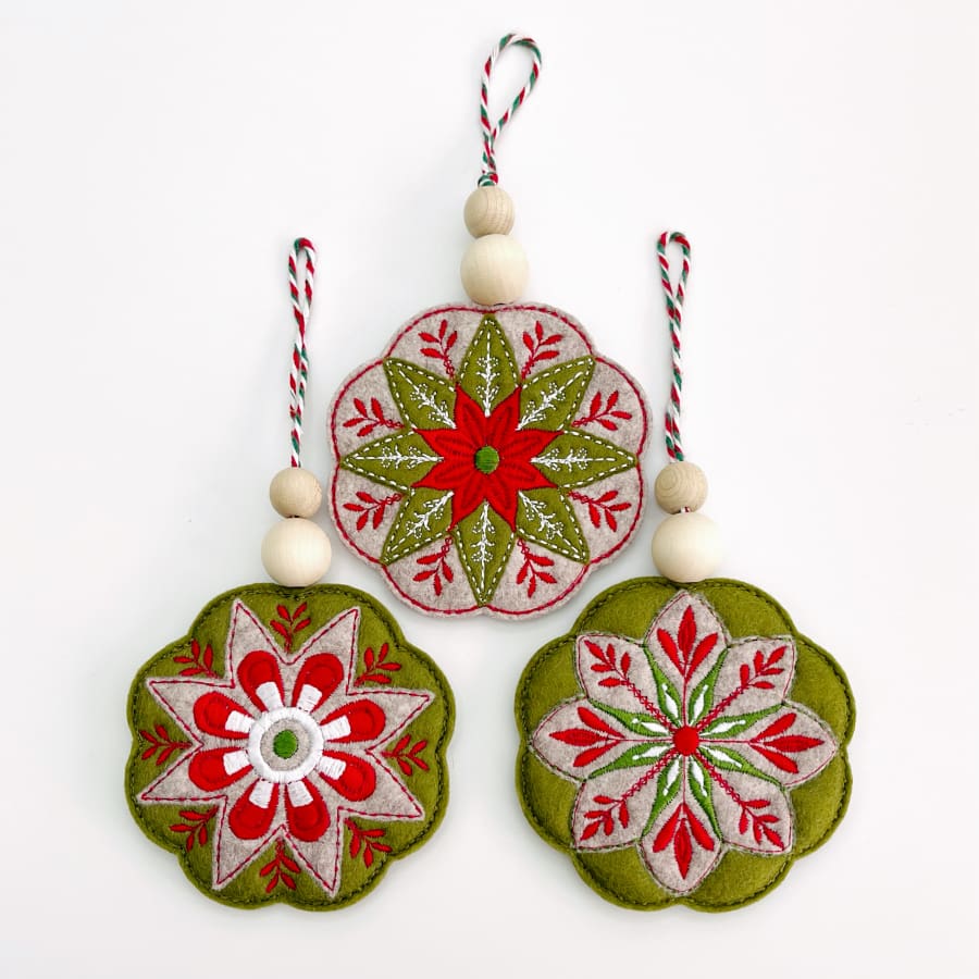 Folk Art Christmas Hanging Decorations Plain