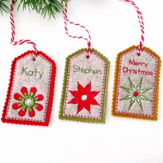 Folk Art Personalised Felt Gift Tags Labels