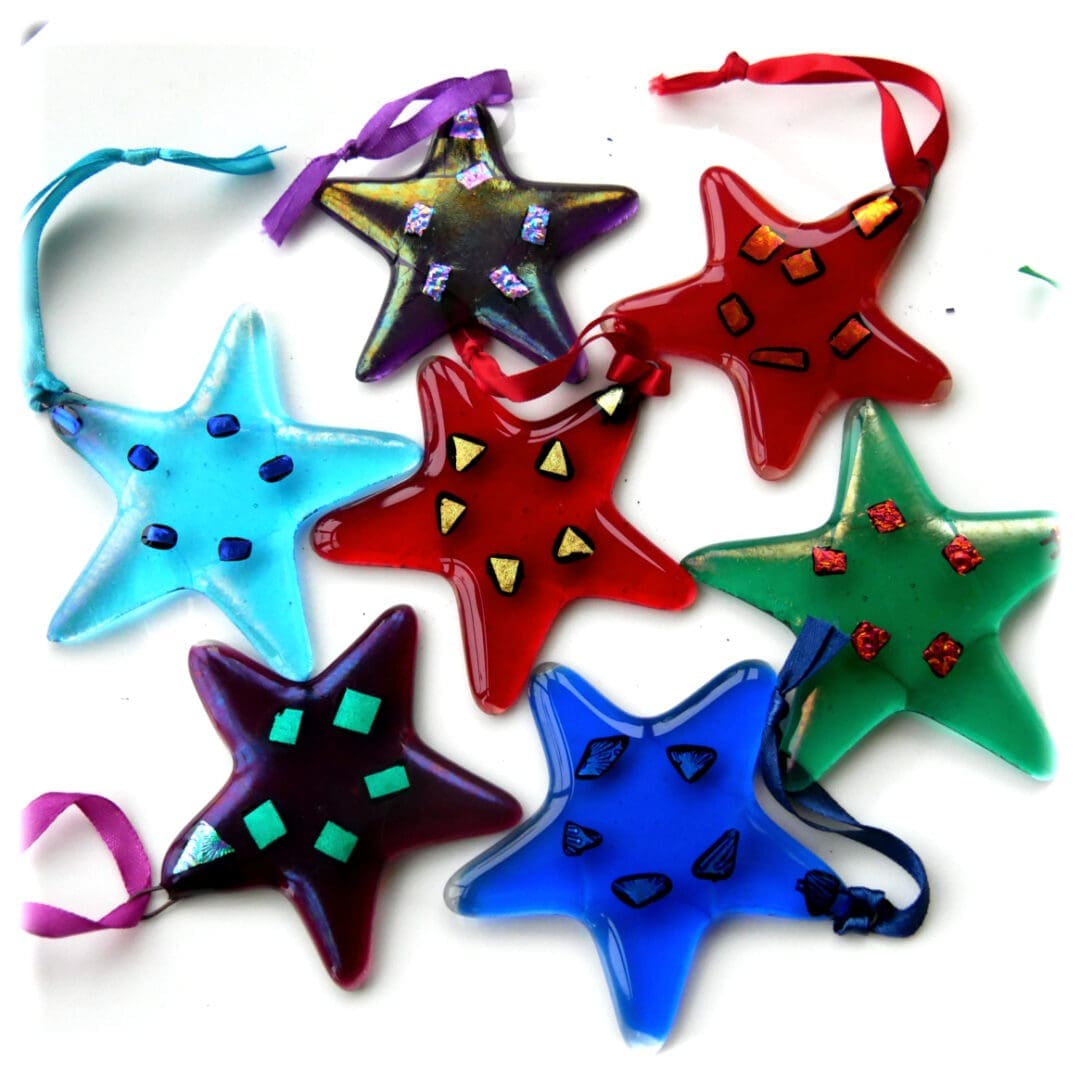 fused glass stars christmas tree decoration