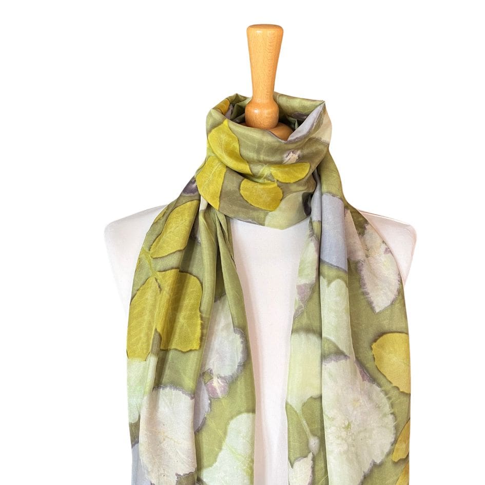 Green-Silk-Scarf-with-Botanically-Printed-Leaves