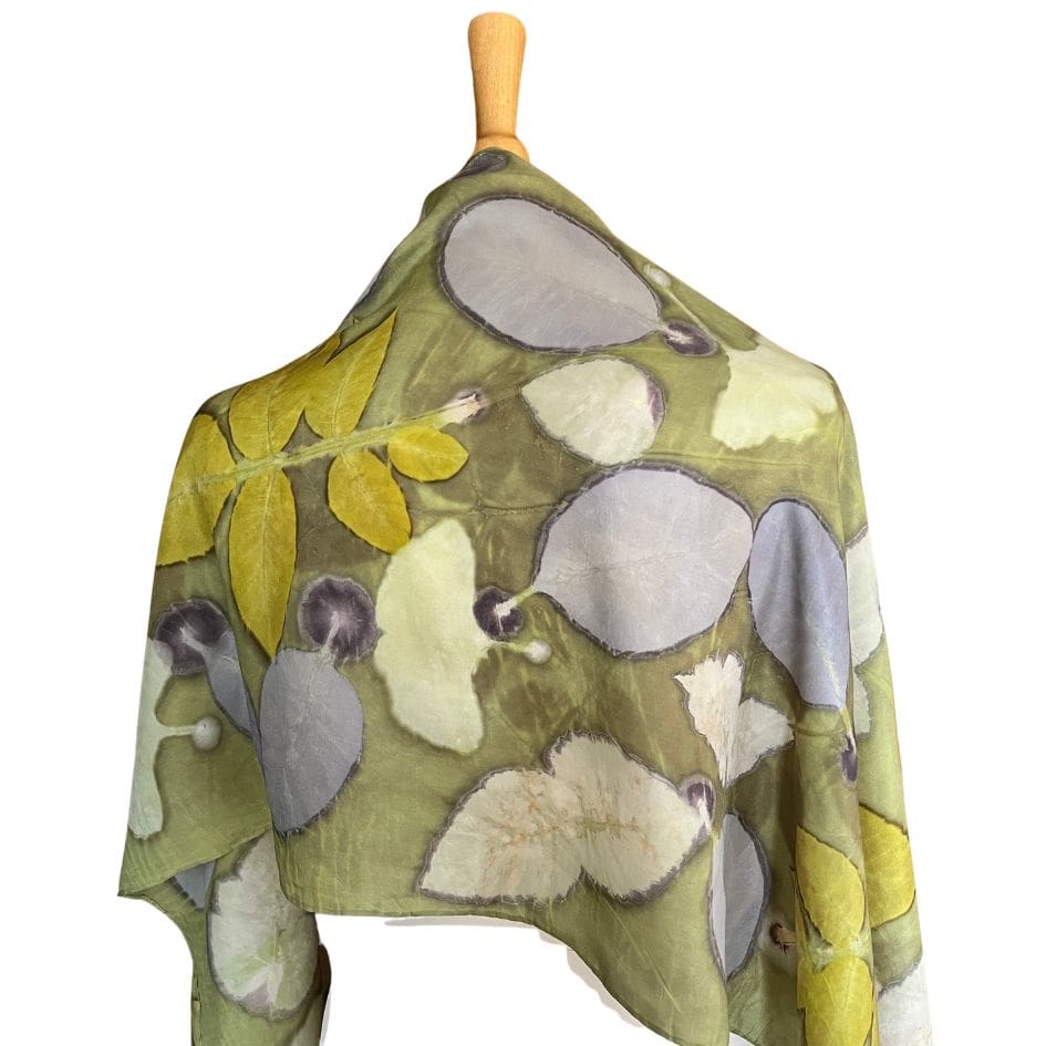 Green-Silk-Shawl-Eco-Printed-with-Leaves