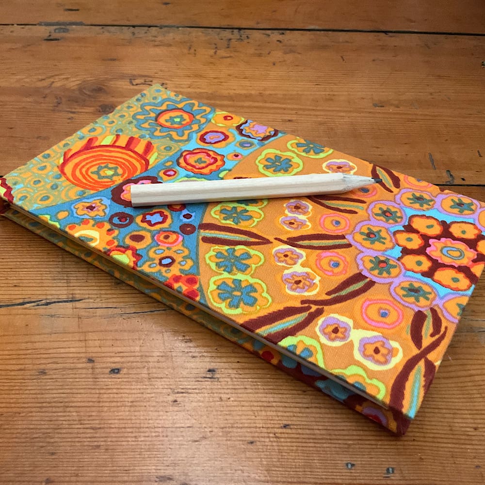 Handmade Jotter List Pad covered in Kaffe Fassett fabric