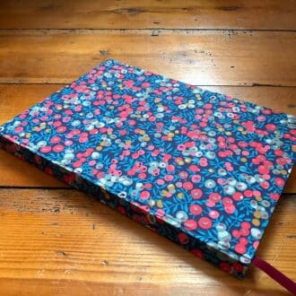 A5 Lined paper handmade notebook covered in Liberty Wiltshire Fabric