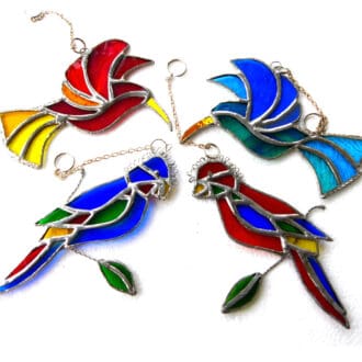 Bird Parrot Hummingbird Stained glass suncatcher