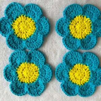 Yellow and Blue Daisy Coaster