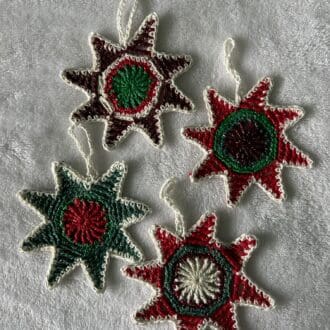 4 Christmas Tree Stars Hanging Decorations