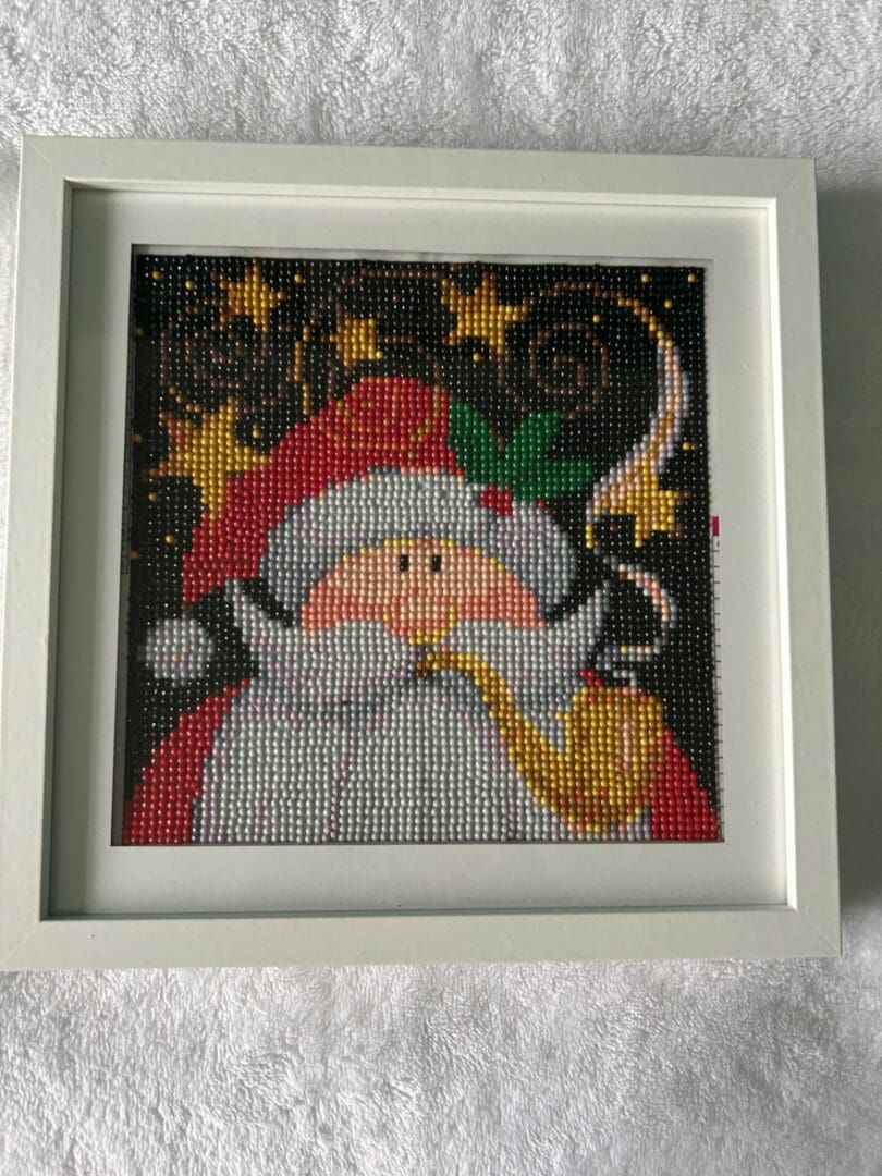 Framed Christmas Diamond Art Finished