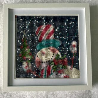 Snowman diamond art Framed picture