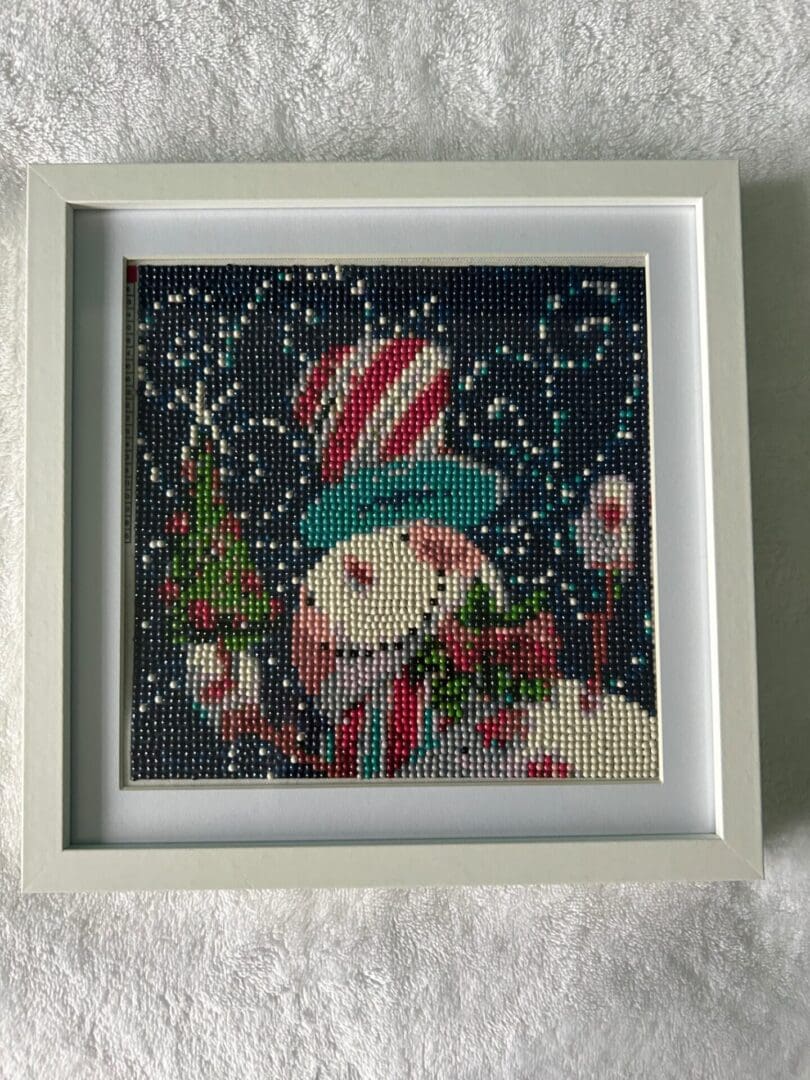 Snowman diamond art Framed picture