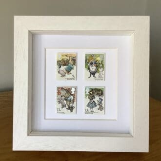 Year of the child framed postage stamps, Alice in Wonderland, Winnie The Pooh, Wind in the Willows, Peter Rabbit