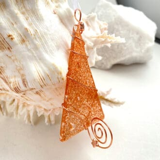 Copper effect Christmas tree decoration