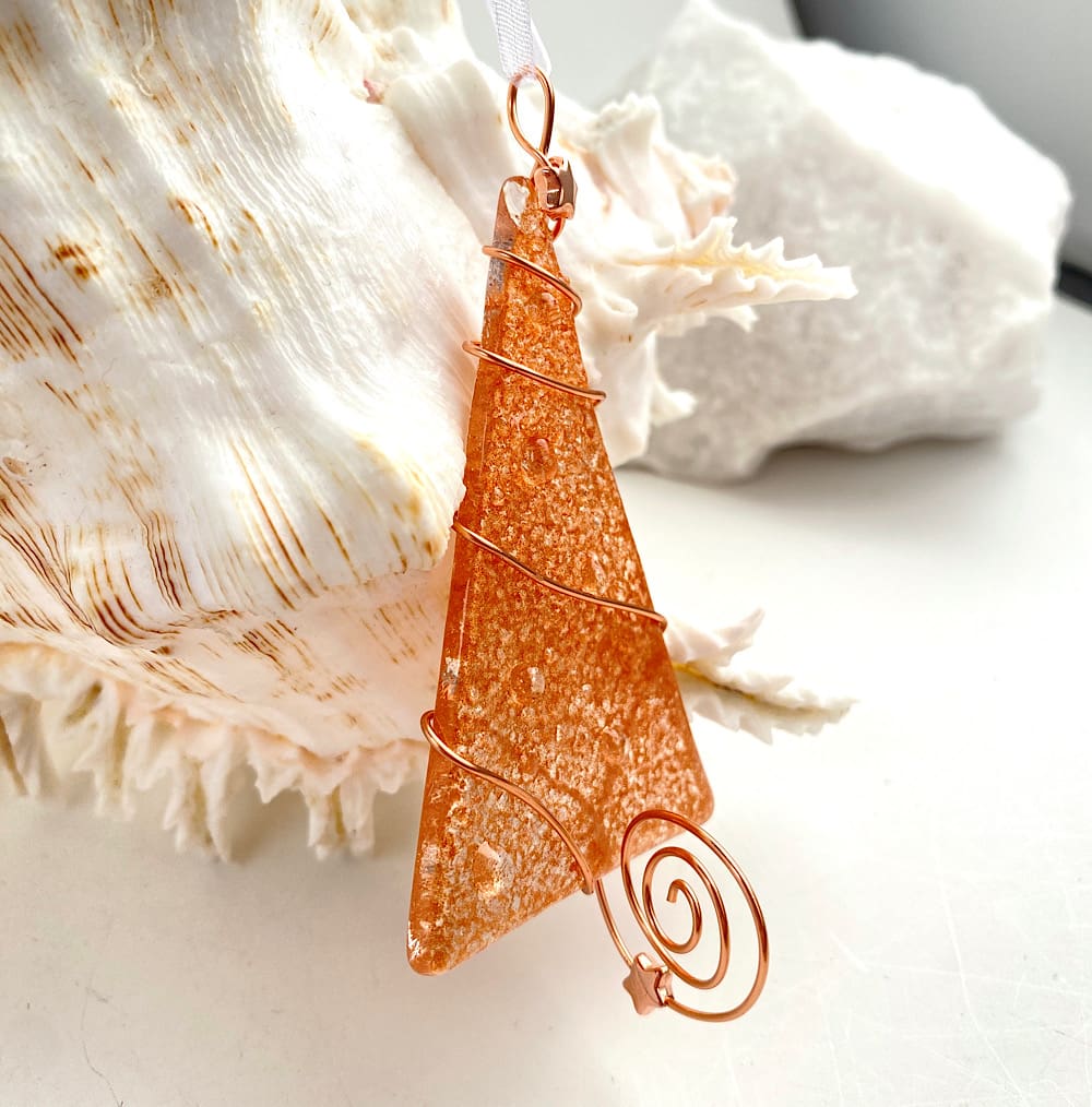 Copper effect Christmas tree decoration