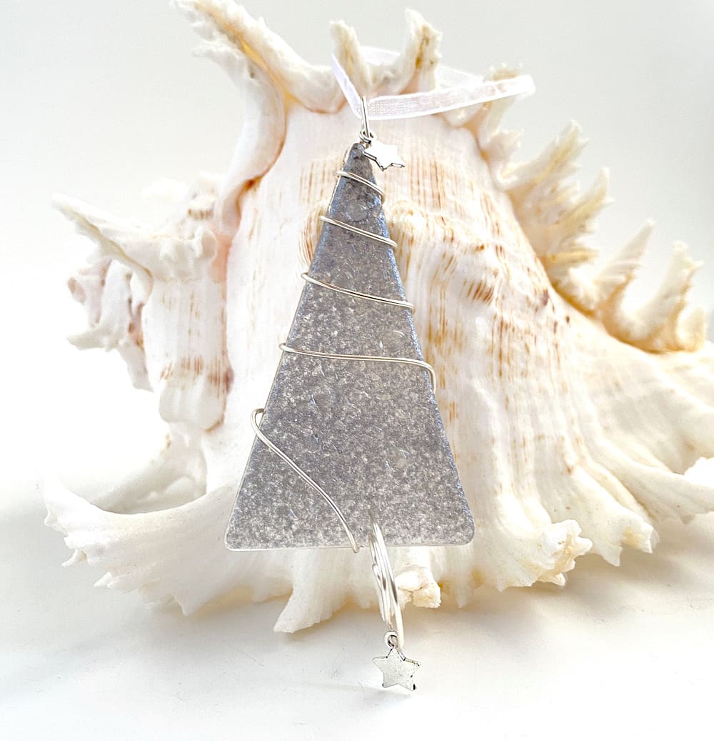 Silver glass Christmas tree decoration