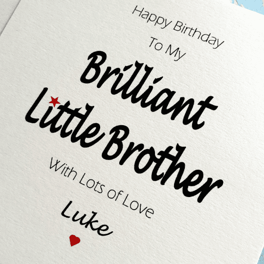 handmade little brother card