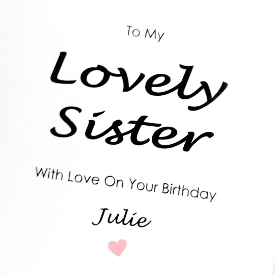 sister birthday card with name