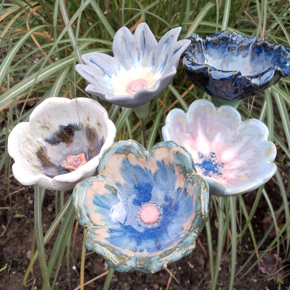 Mixed Colour Ceramic Flowers