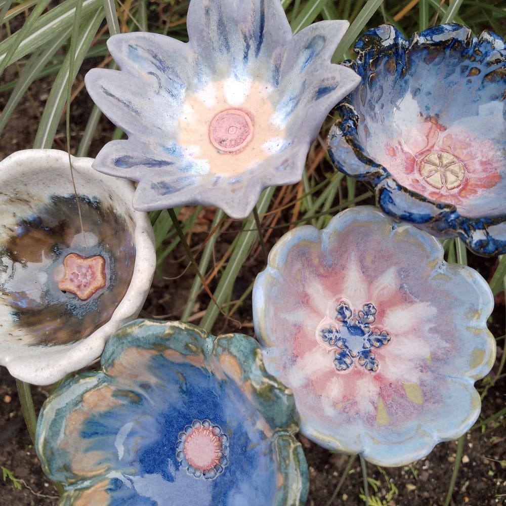 Mixed Colour Ceramic Flowers