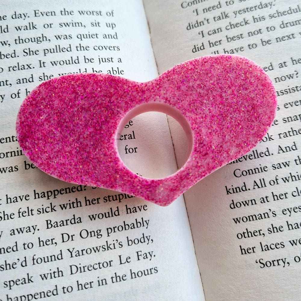 Page holder - resin - pink - glitter