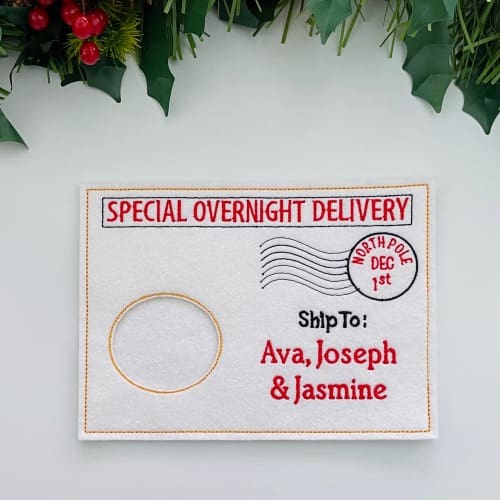 Personalised Elf Special Overnight Delivery Envelopes