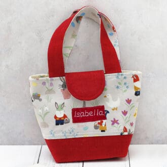 Toy bag featuring Easter theme and personalised on front