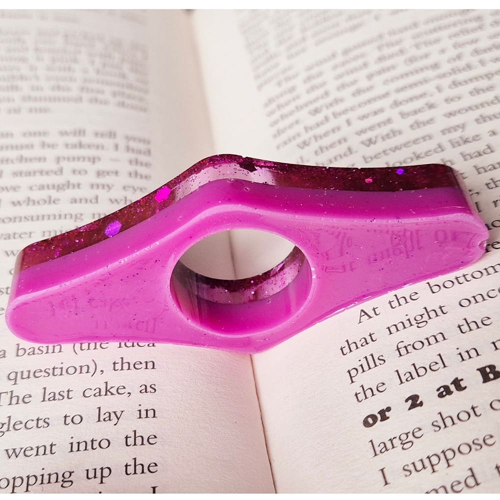 Resin page holder - dark purple glitter