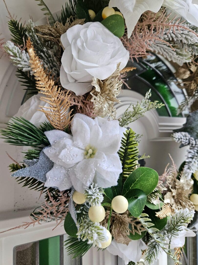 White-Poinsettia-Wreath