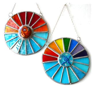 colourwheel sea rainbow stained glass suncatcher