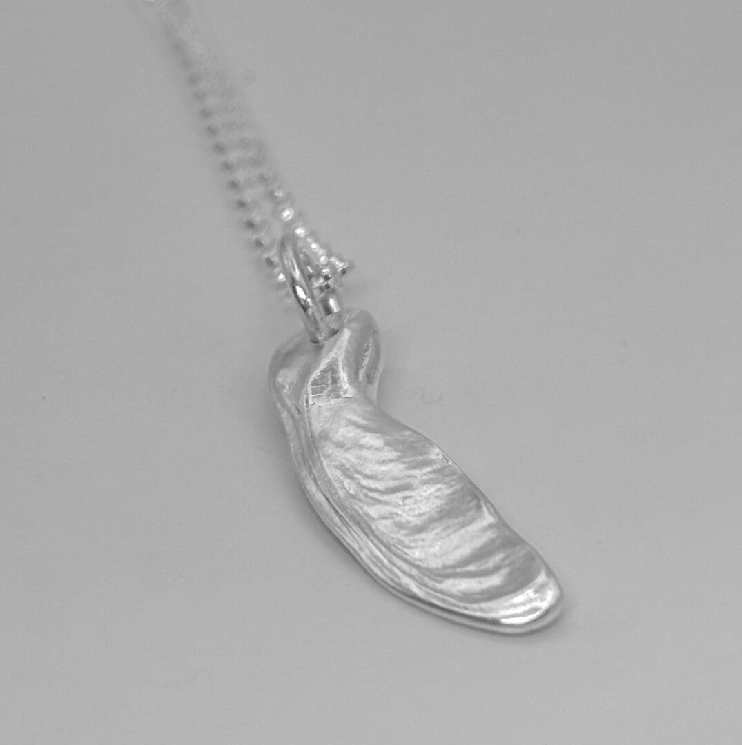 Silver sycamore key necklace