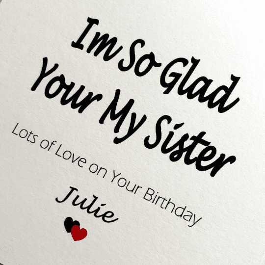 personalised sister birthday card