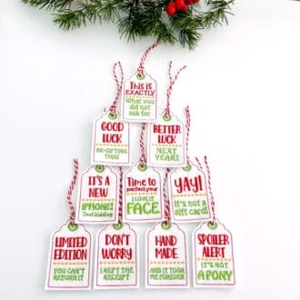 Snarky Christmas Gift Tags Labels