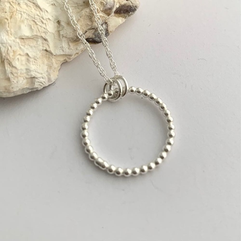 Sterling Silver Beaded Wire Infinity Necklace