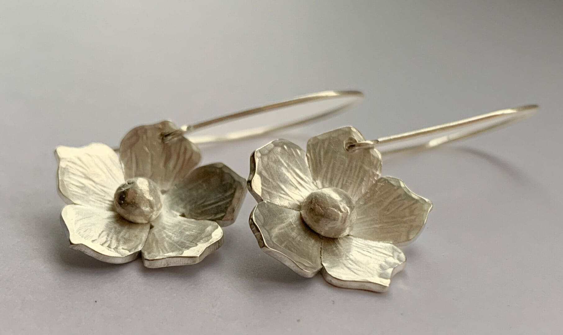 Sterling silver flower earrings