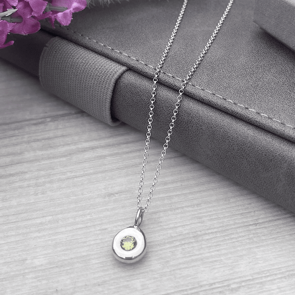 sterling silver pebble necklace