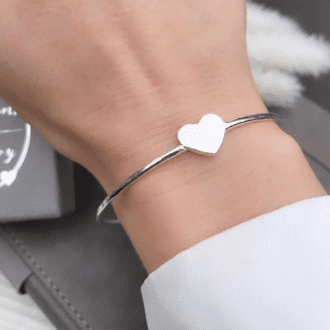 Sterling silver heart bangle