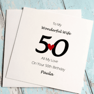 personalised 50th birthday card