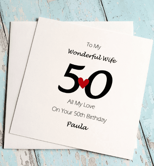 personalised 50th birthday card